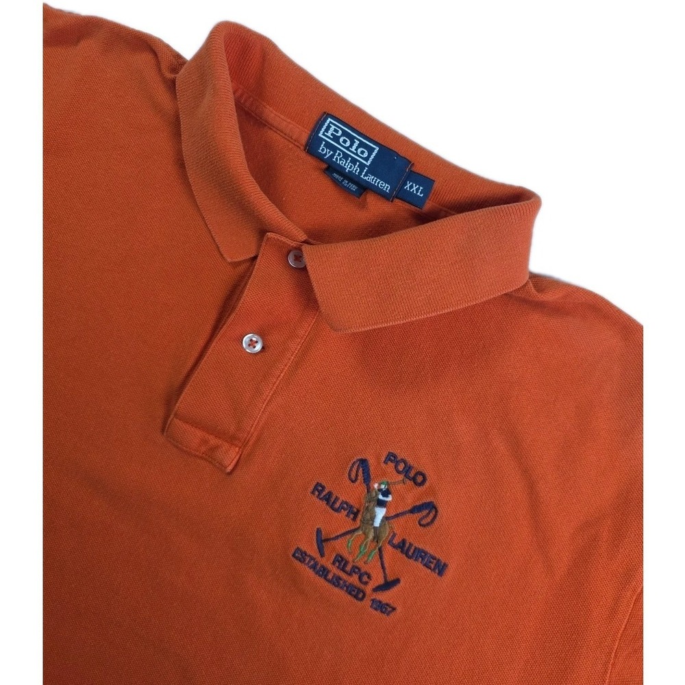 Polo Ralph Lauren RLPC VTG 90s XXL Embroidered Rugby‎ Long Sleeve Cotton Polo